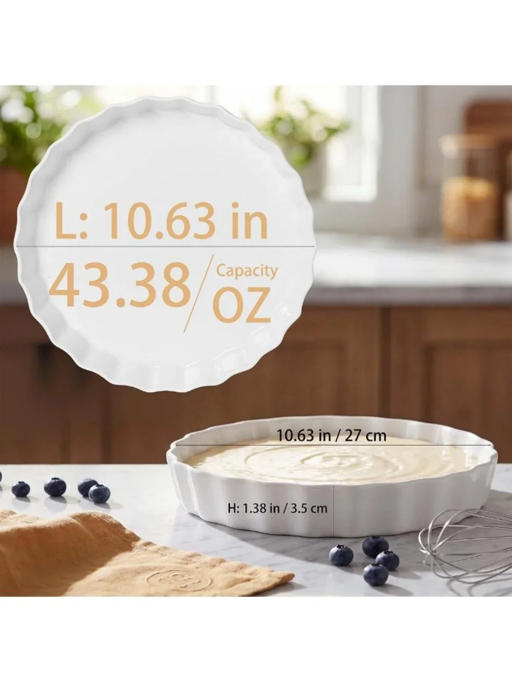 Ceramic Quiche Baking Dish Set of 2 - 10